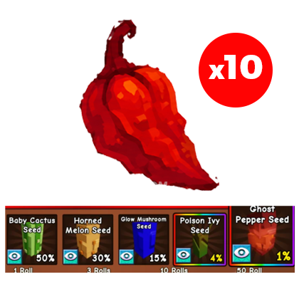 Grow a Garden 2 ShopGhost Pepper Pack×10 Roll