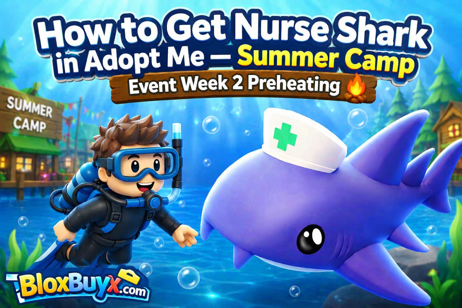 How to Get Nurse Shark in Adopt Me — Summer Camp Event Week 2 Preheating